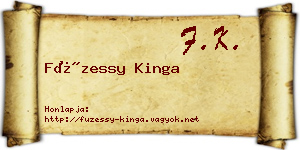 Füzessy Kinga névjegykártya